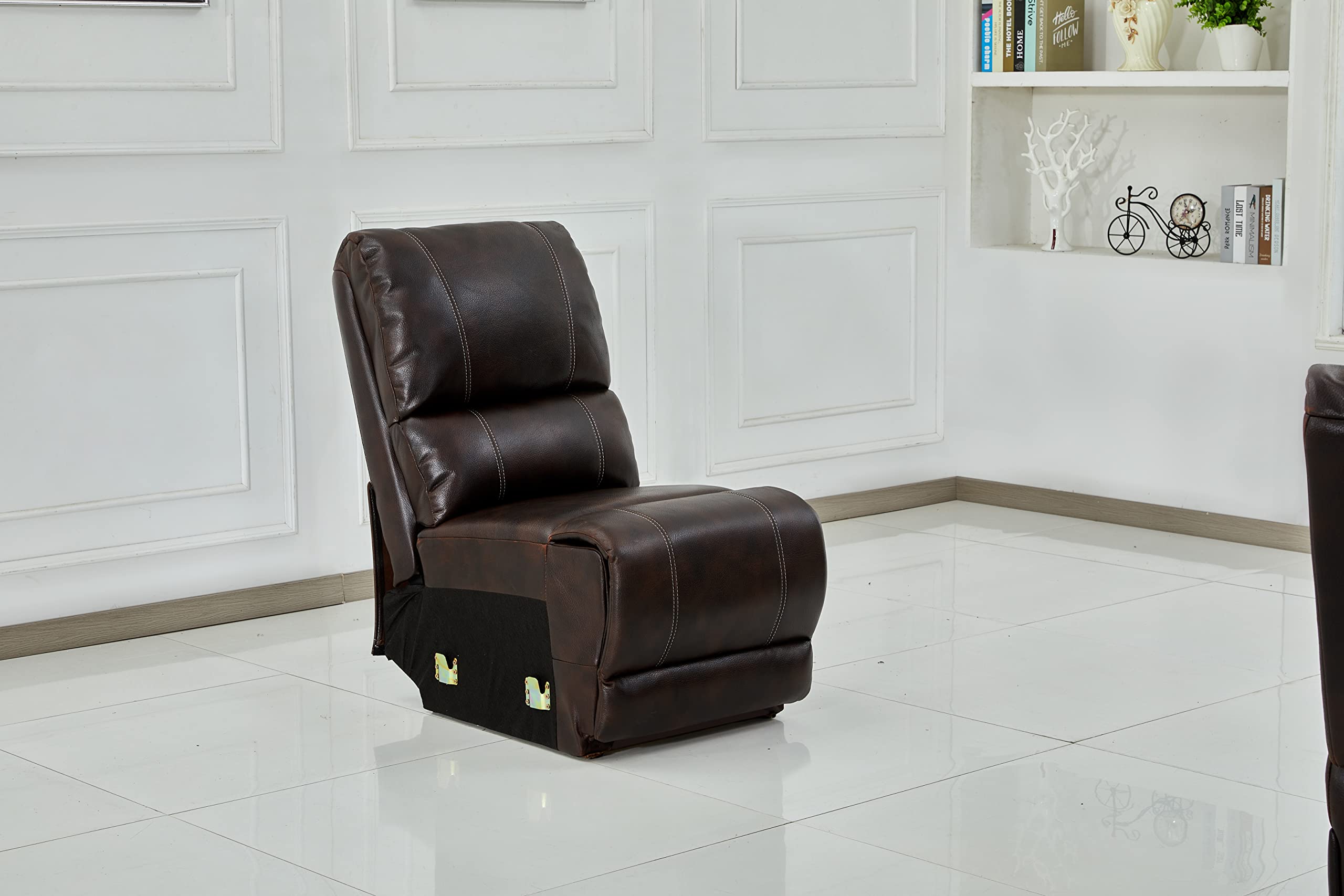 Betsy Furniture Bonded Leather Brown Modular Reclining Sectional 8061 (Brown, Extra Seat)