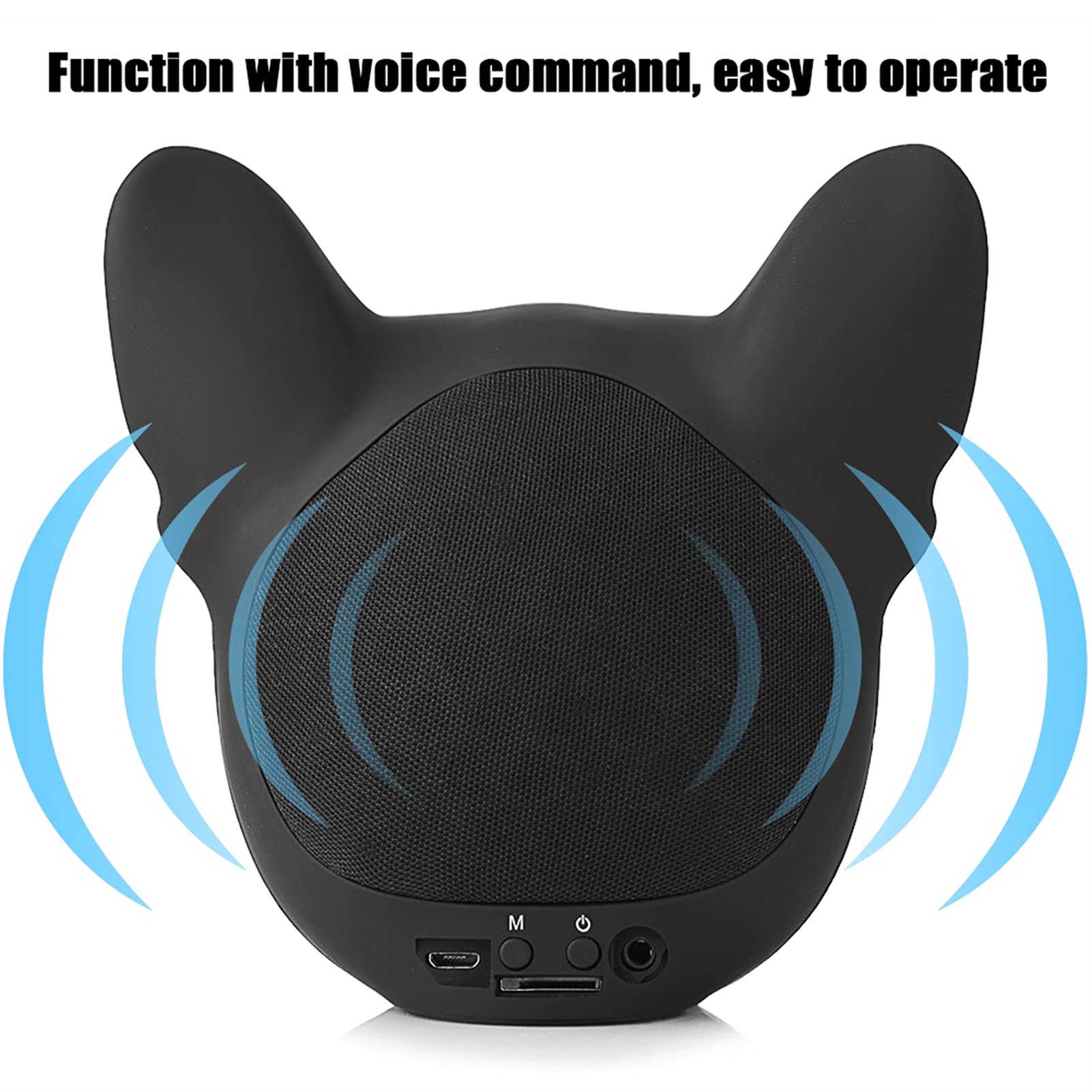 Cassa Bluetooth Bulldog Portatile, 32G Memoria Wireless Altoparlante Bluetooth Cane 5.0, Altoparlante Portatile, Lettore Musicale Stereo per Attività All'aperto