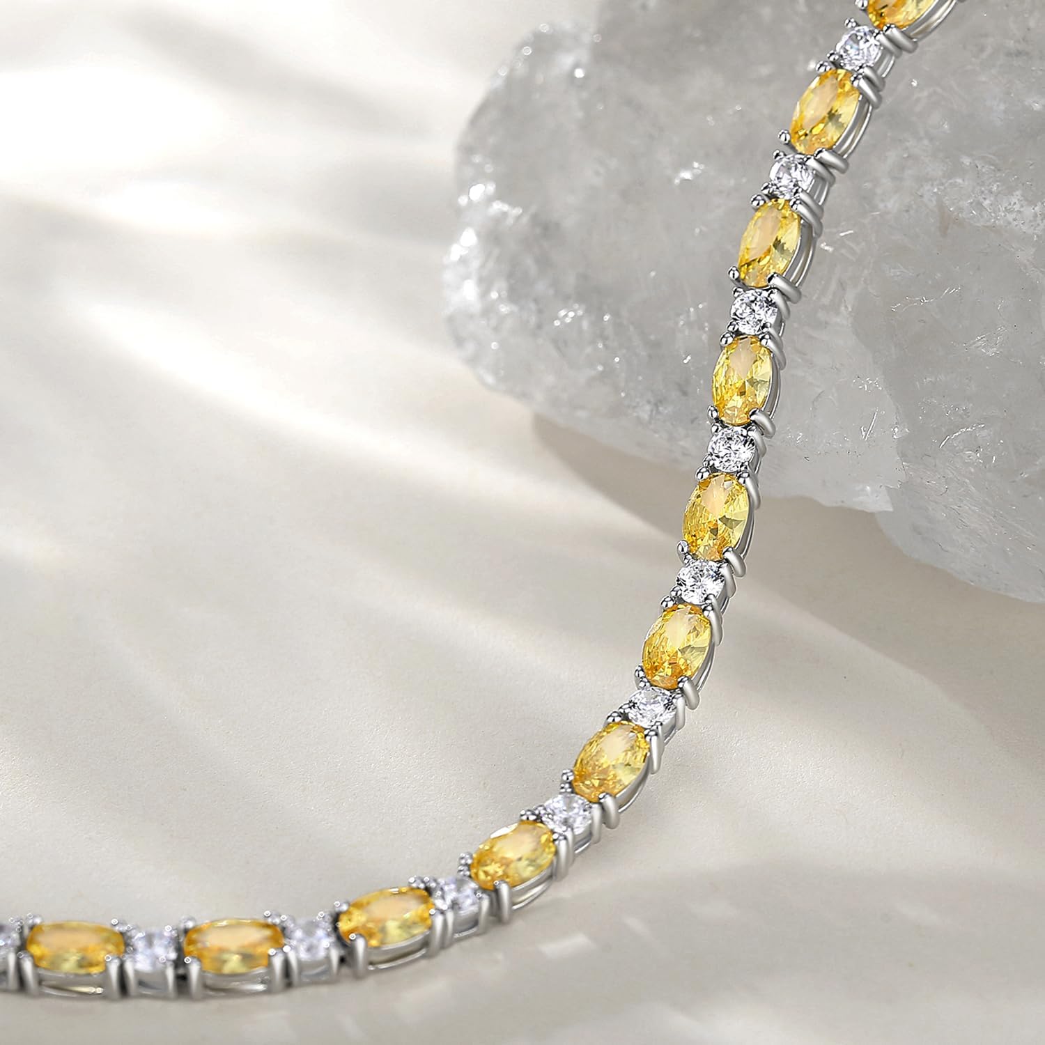 FANCIME Birthstone Bracelets Sterling Silver Tennis Bracelets Charm Fine Jewelry Valentines Day Gifts for Women 7" - Image 2