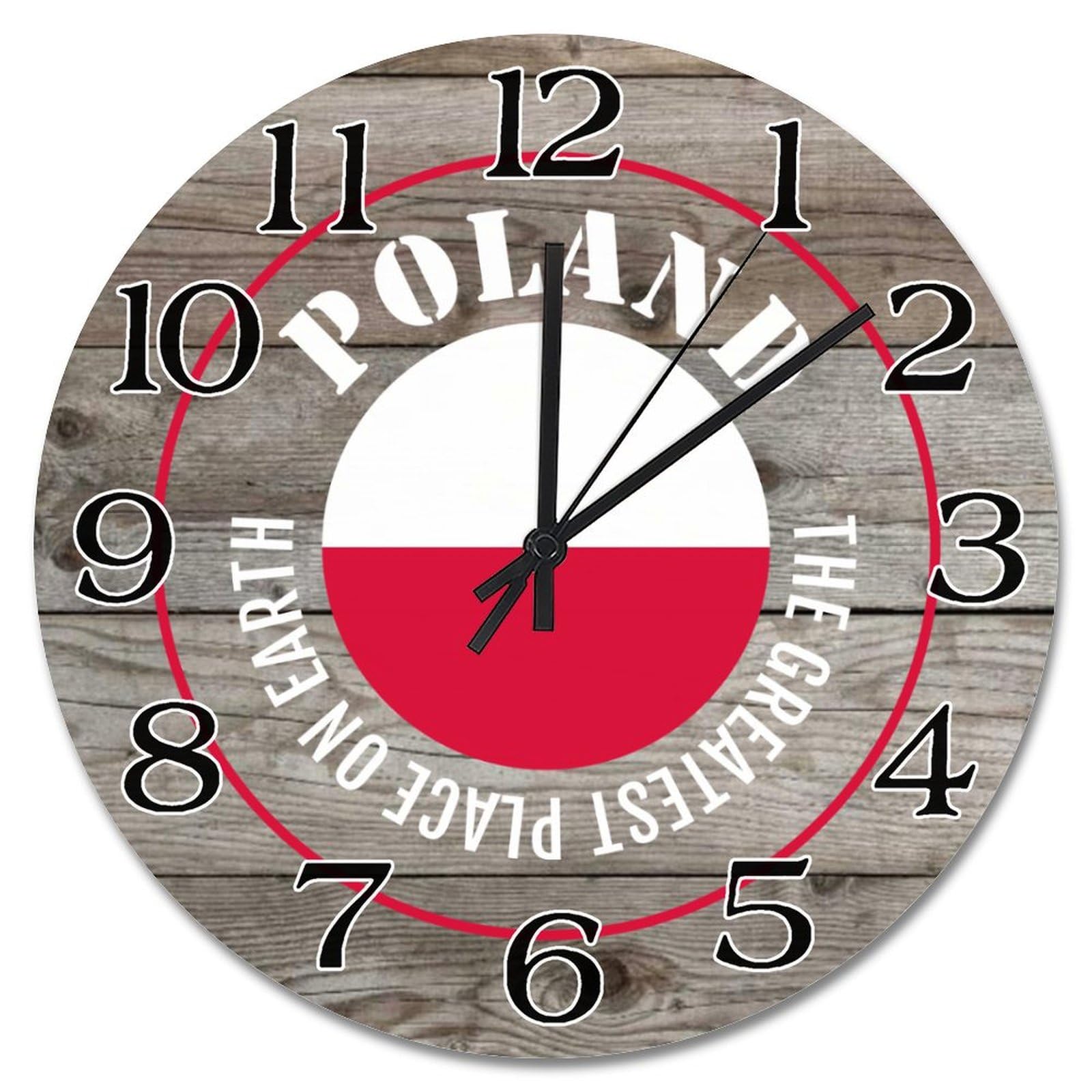 Horloge murale Pologne 38 cm rustique à piles pour habiller un mur vide de salon
