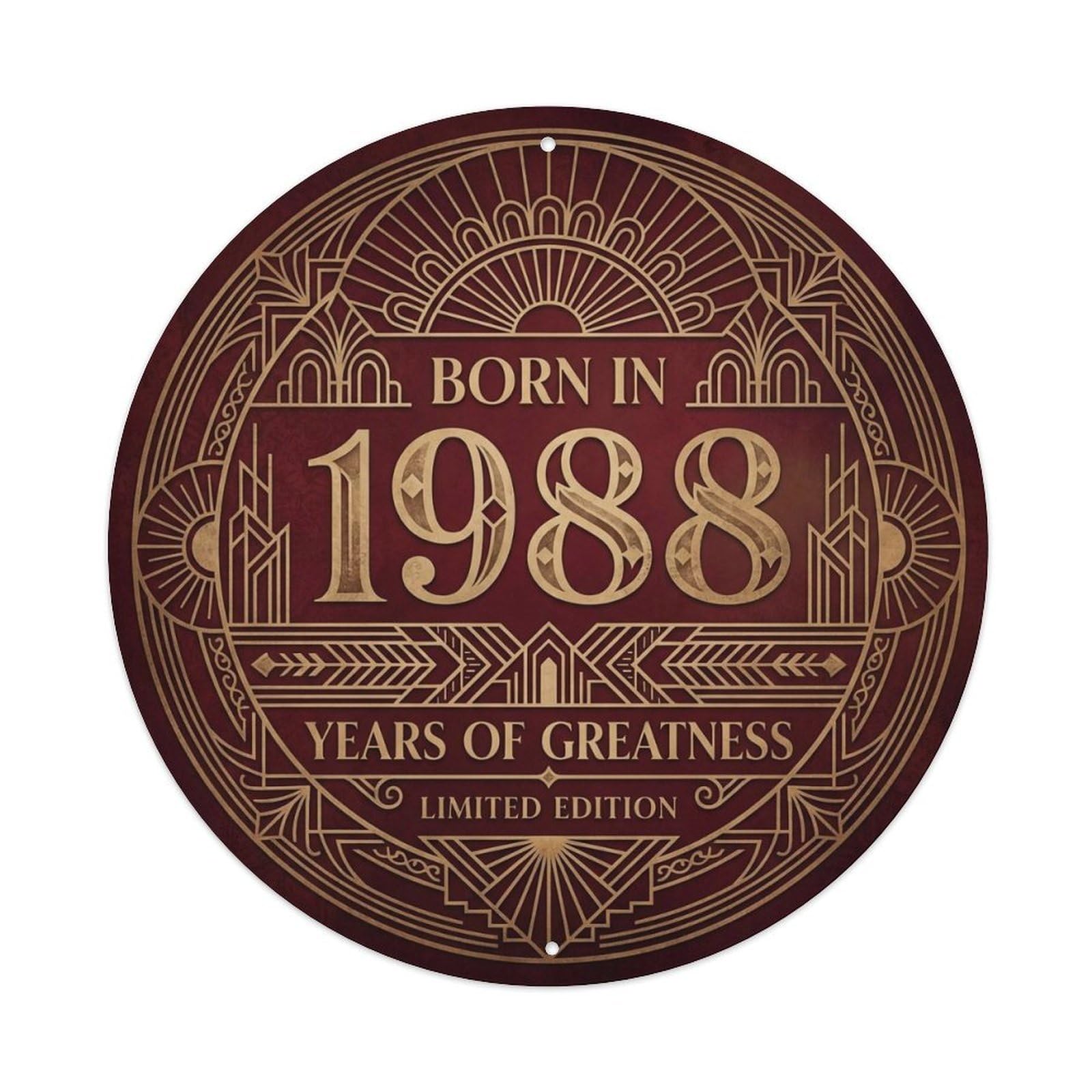 Born In 1988 Years Of Greatness Year-Themed Birthday Gift Metal Tin Sign