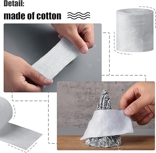 Miniatura 18 de Paquete individual de 12 rollos de relleno fundido, de algodón suave, con vendaje de gasa de yeso para Halloween, vendaje de vendaje artístico