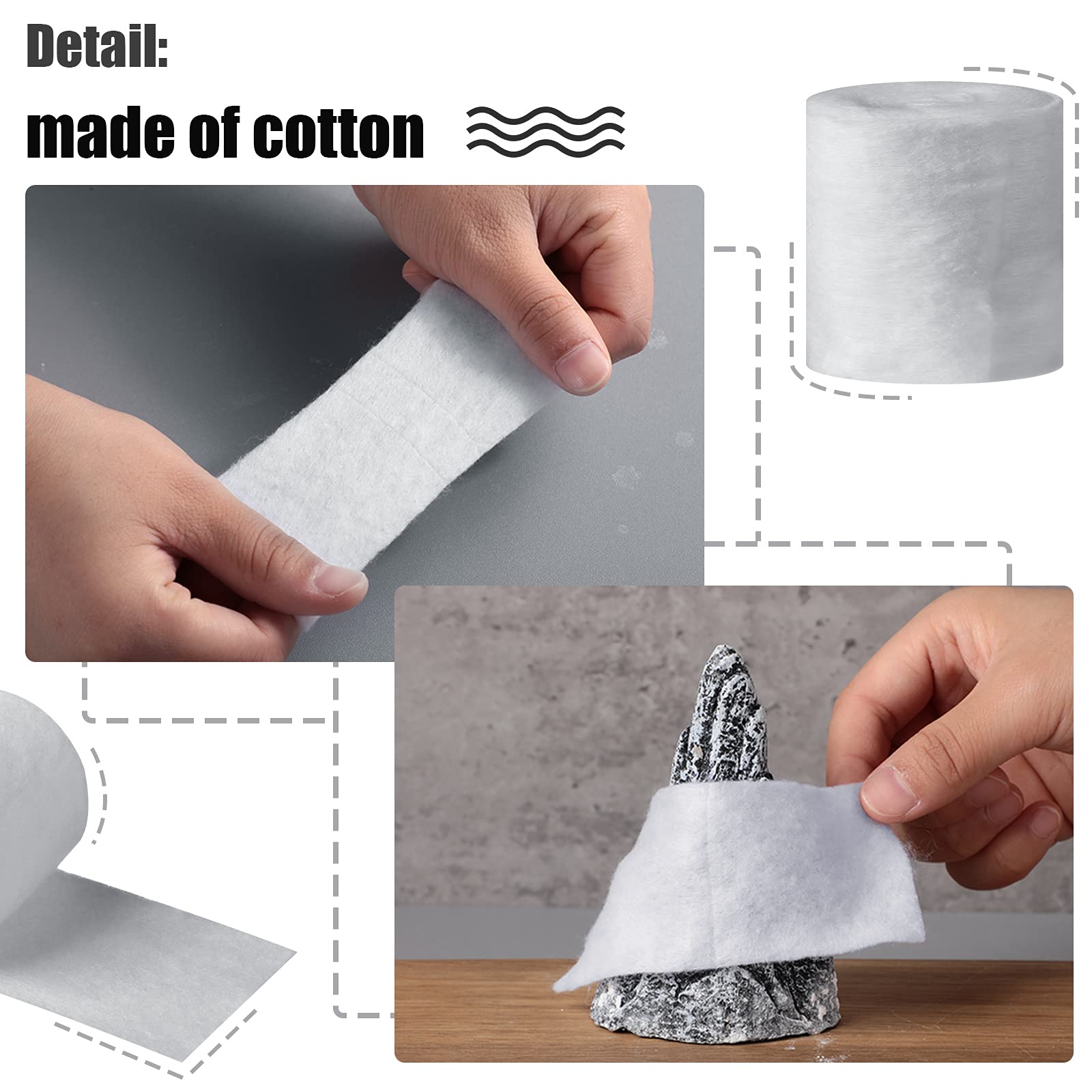 6 Rotoli Di Imbottitura In Cotone Per Bendaggi In Gesso - Morbida Fascia Per Calchi, Maschere E Progetti Artistici