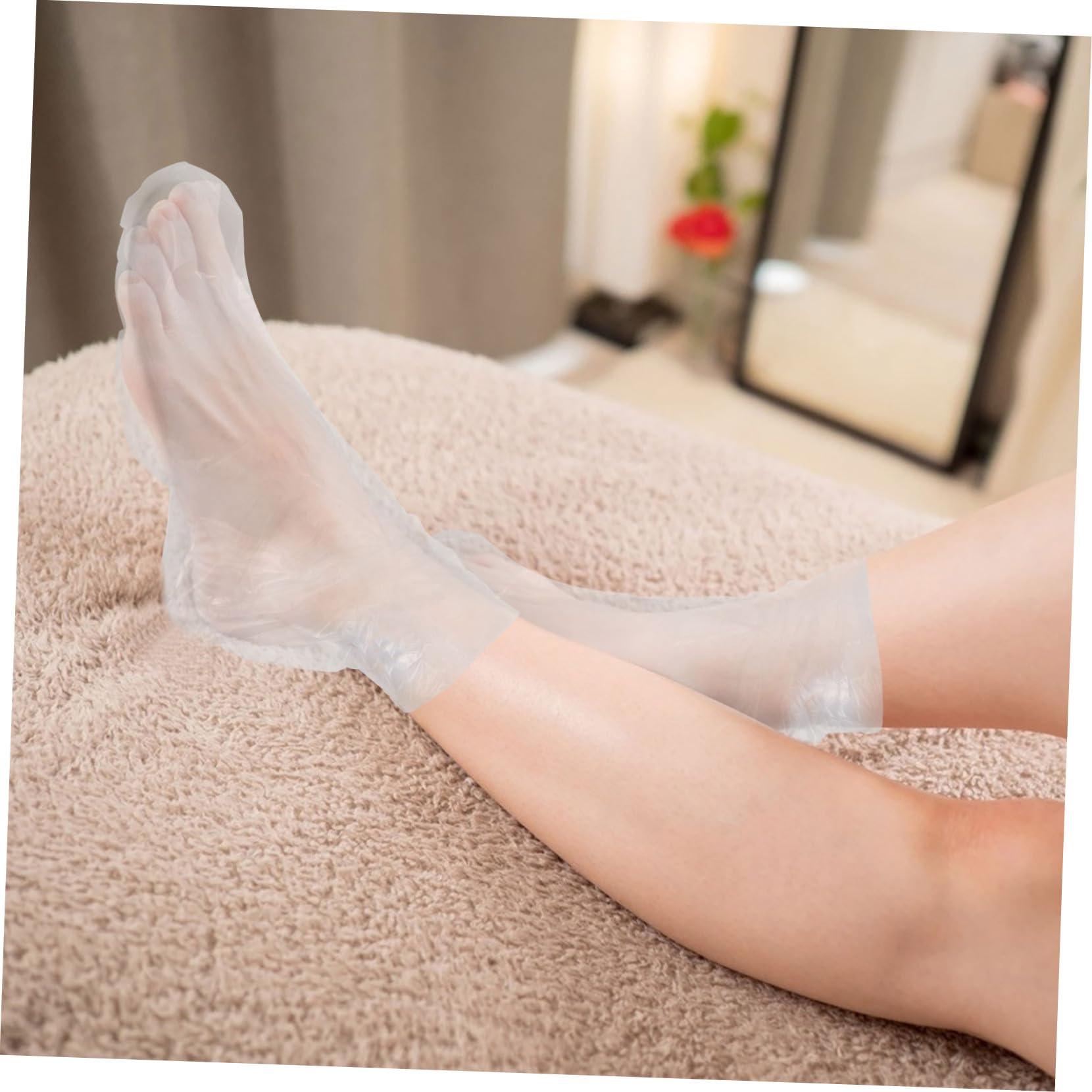 Lot de 1000 Couvre-pieds en Plastique Transparent Jetables pour Bain de Pieds, Résistants aux Odeurs, Longs Tubes en Polyéthylène pour Hydratation et Soin des Pieds