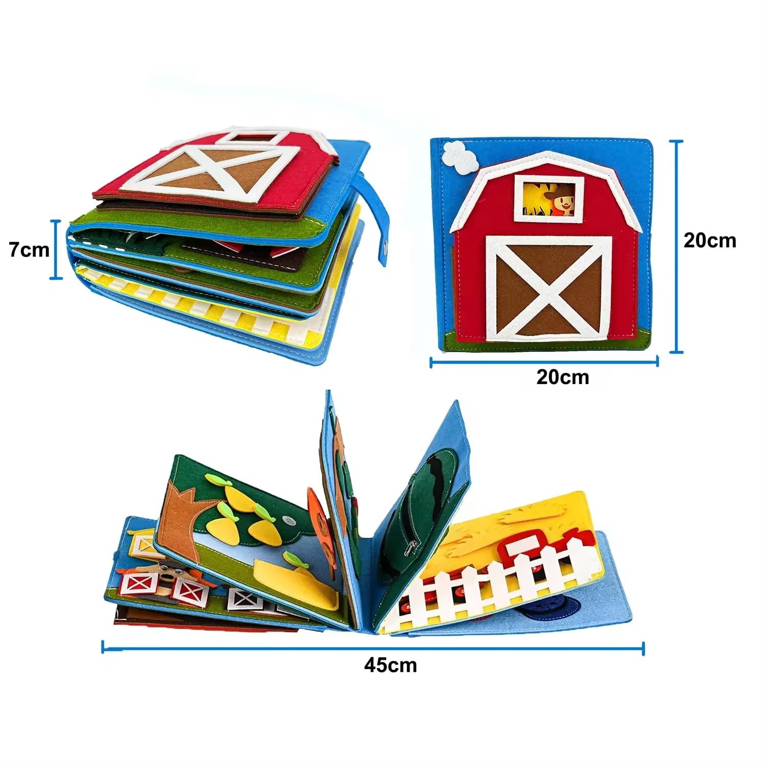 3D Filz Bauernhof Quiet Book - Montessori Spielzeug Ab 1 Jahr