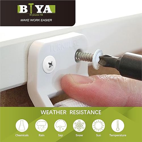 Miniatura 6 de (180 unidades) Tornillos de madera blancos #8, tornillos de chapa blanca, cabeza de armadura de rosca, tornillos de gabinete blancos autorroscantes