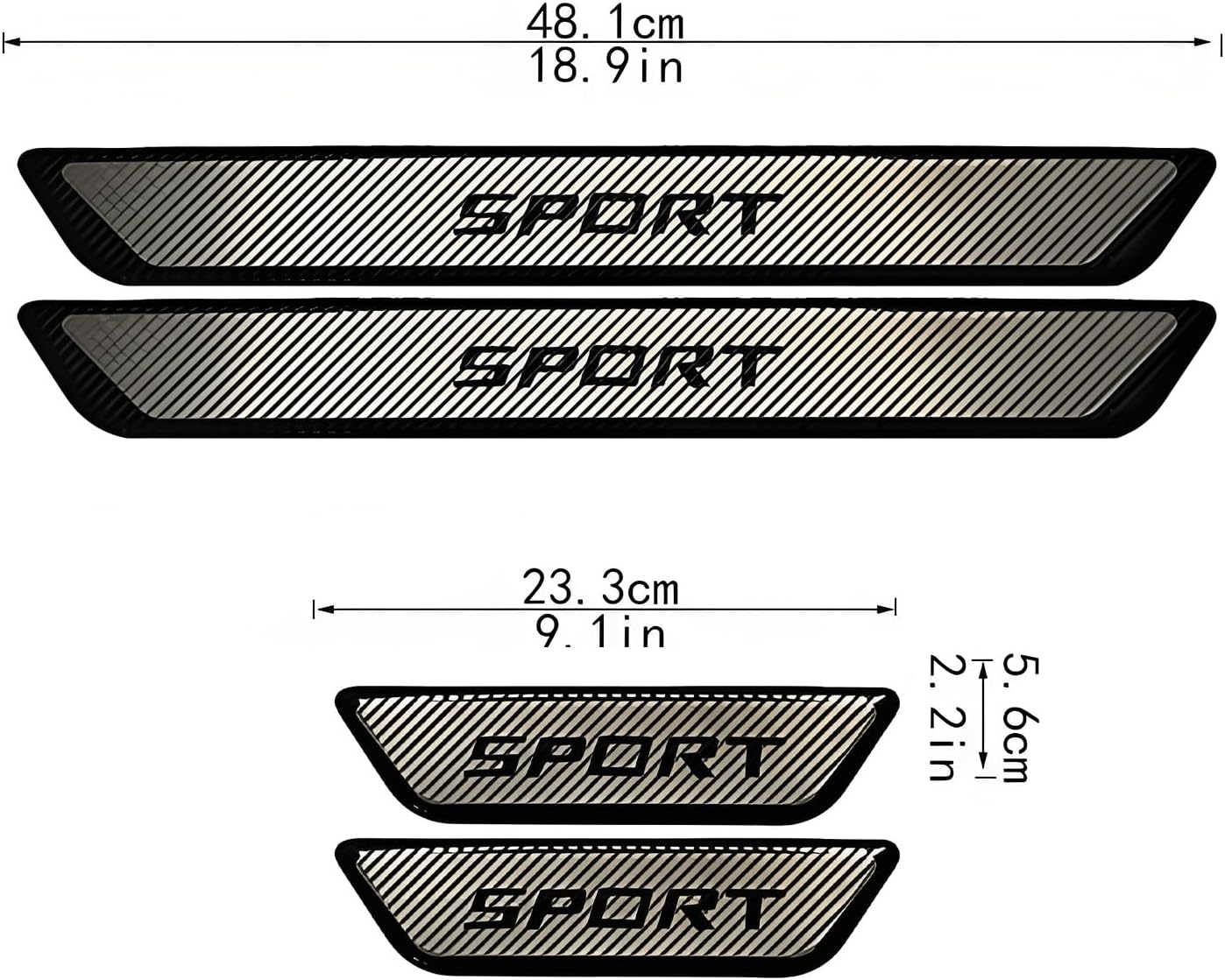 4 Pcs Stainless Steel Door Sill Protector for Ford Ranger 2019-2025, Car Door Entry Guard Cover Auto Interior Accessories Kick Panels Guard Scuff Plate,Carbon Fiber Texture