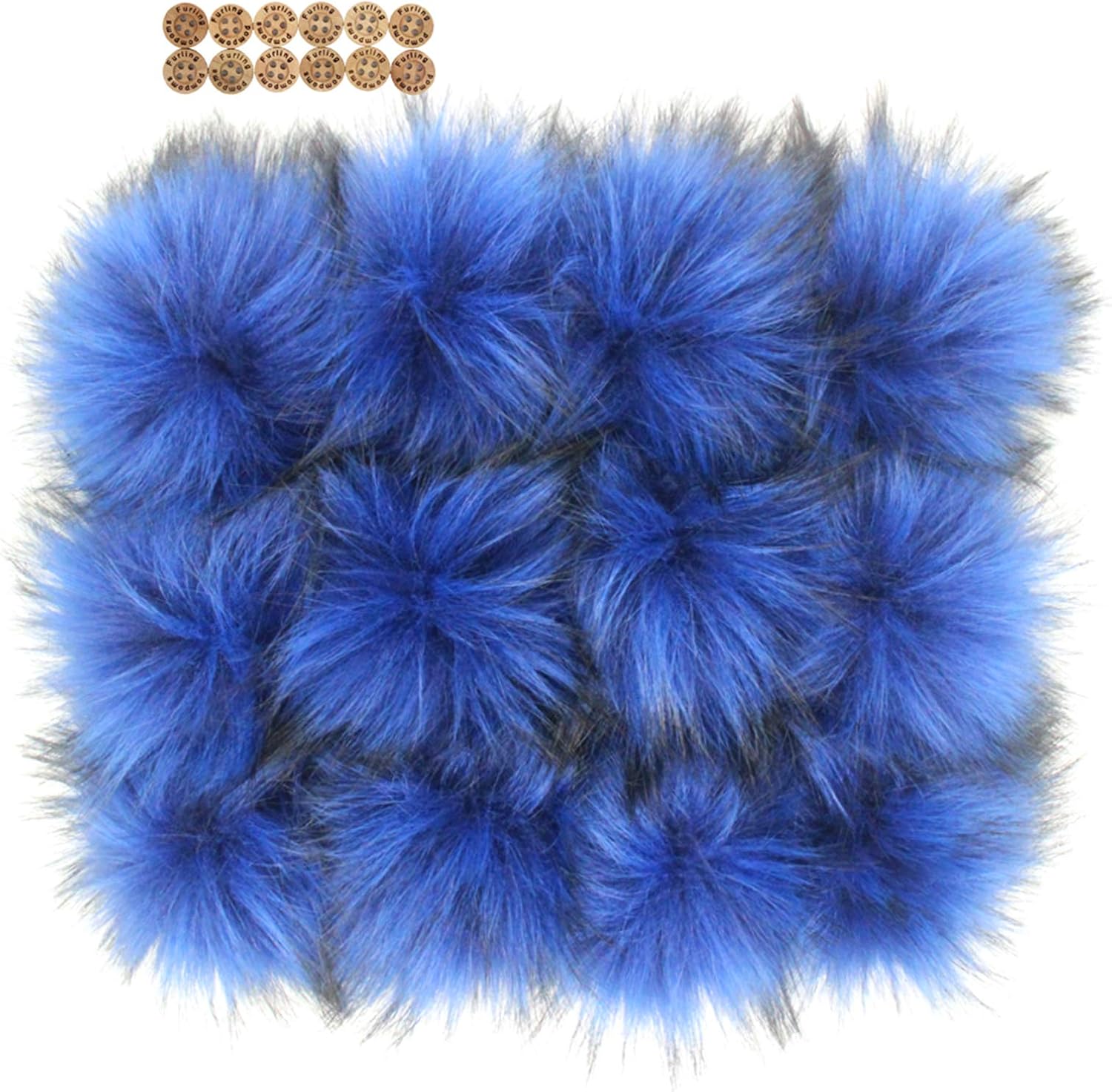 Fluffy Faux Raccoon Fur Pompoms 12pcs Handmade Hairy Ball
