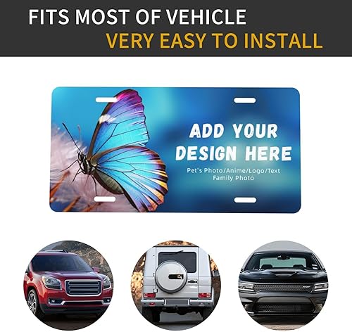 Miniatura 7 de Placa frontal personalizada para automóvil, placa personalizada con tus propias imágenes, metal de aluminio personalizable de 6 x 12 pulgadas,
