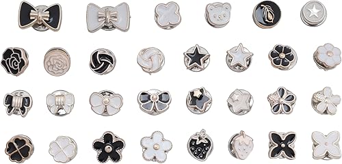 Sowaka 30 pines de seguridad para camisa para mujer, lindos y elegantes, vintage, elegante, varios estilos, broche, botones, pareo, prendedores,