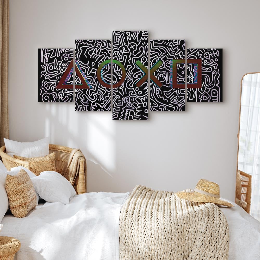 murando - Cuadro en Lienzo Consola de juegos 225x112 cm 5 piezas
