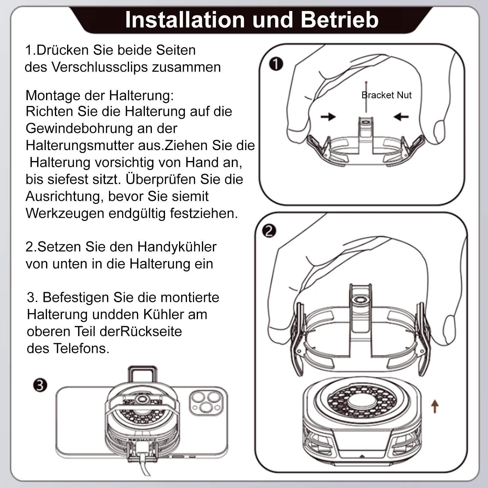 Nubia REDMAGIC 8 Pro Handy Kühler 36W Magnetischer & Clip Kühlventilator für iPhone Android iPad