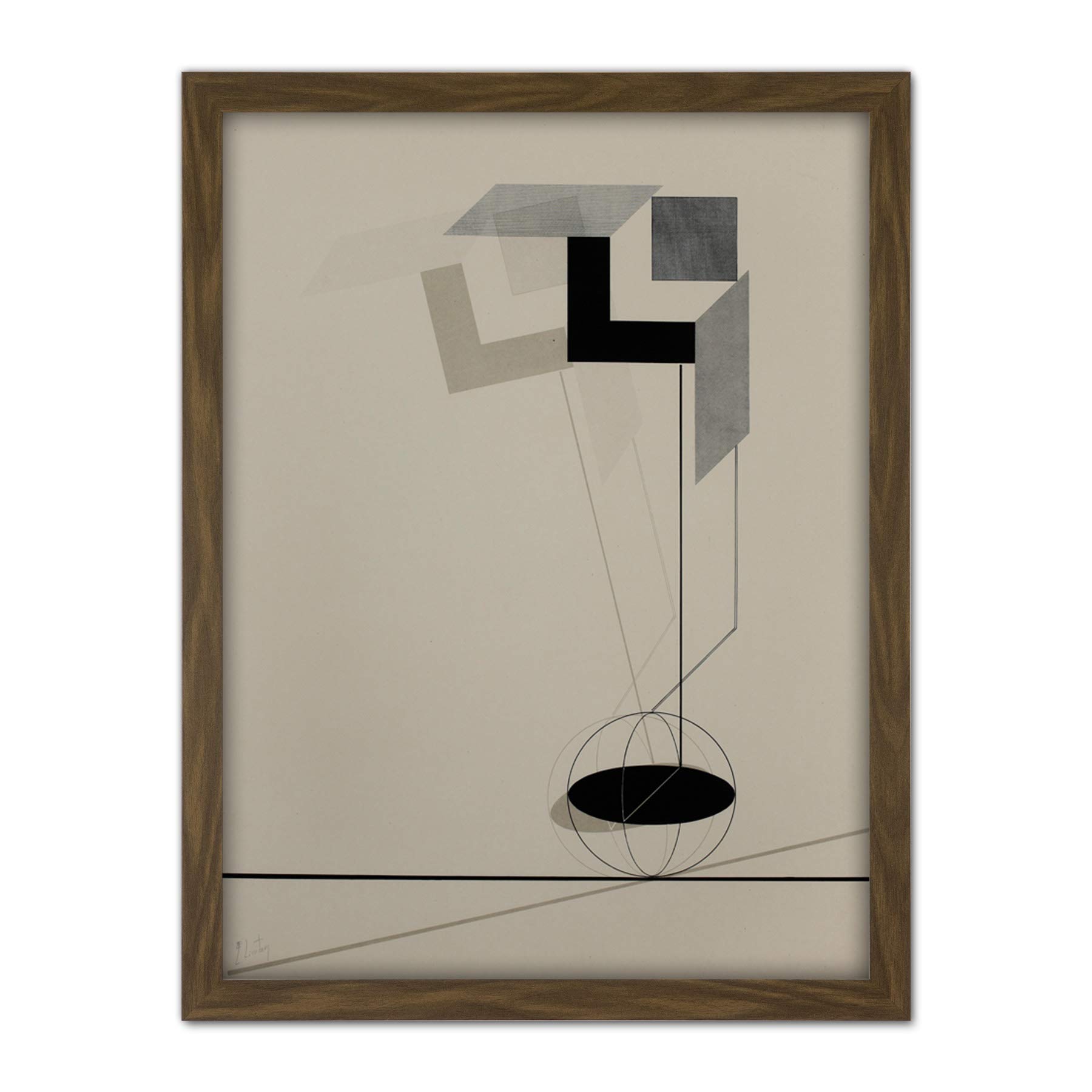 Wee Blue Coo Lazar El Lissitzky Kestnermappe Proun Rob Artwork Framed Wall Art Print 18X24 Inch