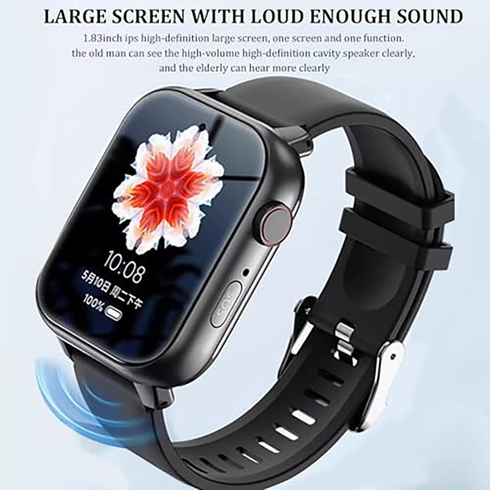Smartwatch 4G, Funkcja Wykrywania Upadku, Inteligentny Zegarek Dla Seniorów Z Funkcją Połączenia Alarmowego SOS, Śledzenie GPS | Dwukierunkowe Połączenia Wideo HD, Wodoodporność Ip67