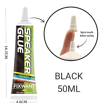 Loud Speaker Repair Glue Foam Side Dust Cap Rubber Edge Cone Basin Strong Adhesive 50ML/1.68 fl.oz (1)