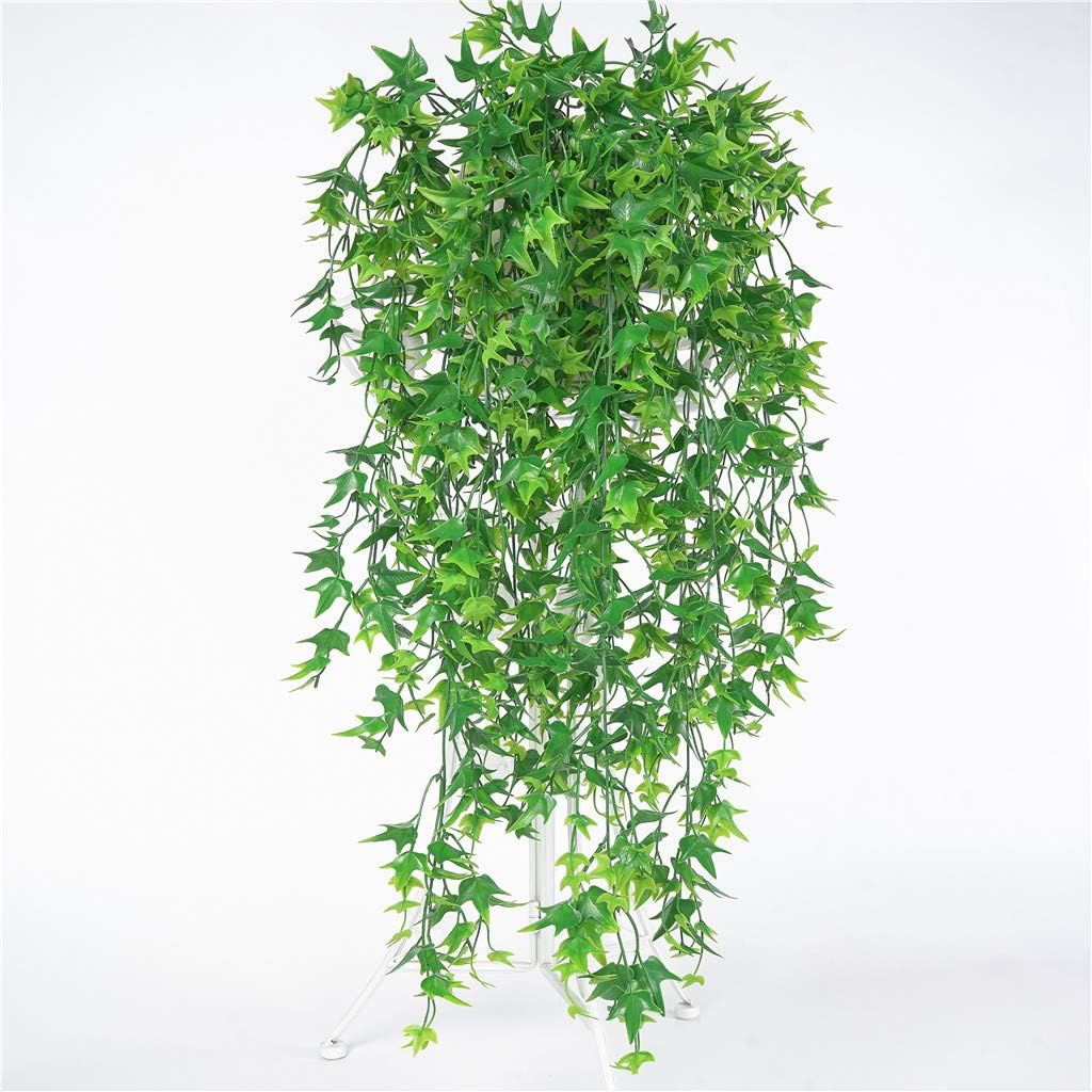Artificial Vine, PASYOU Hanging Ivy Sweet Potato Leaves Plastic Plants Foliage Vines, UV Resistant Greenery Fake Flowers for Indoor Outdoor Garden Door Wall Wedding Party Table Decoration Green 2 Pack - Image 7