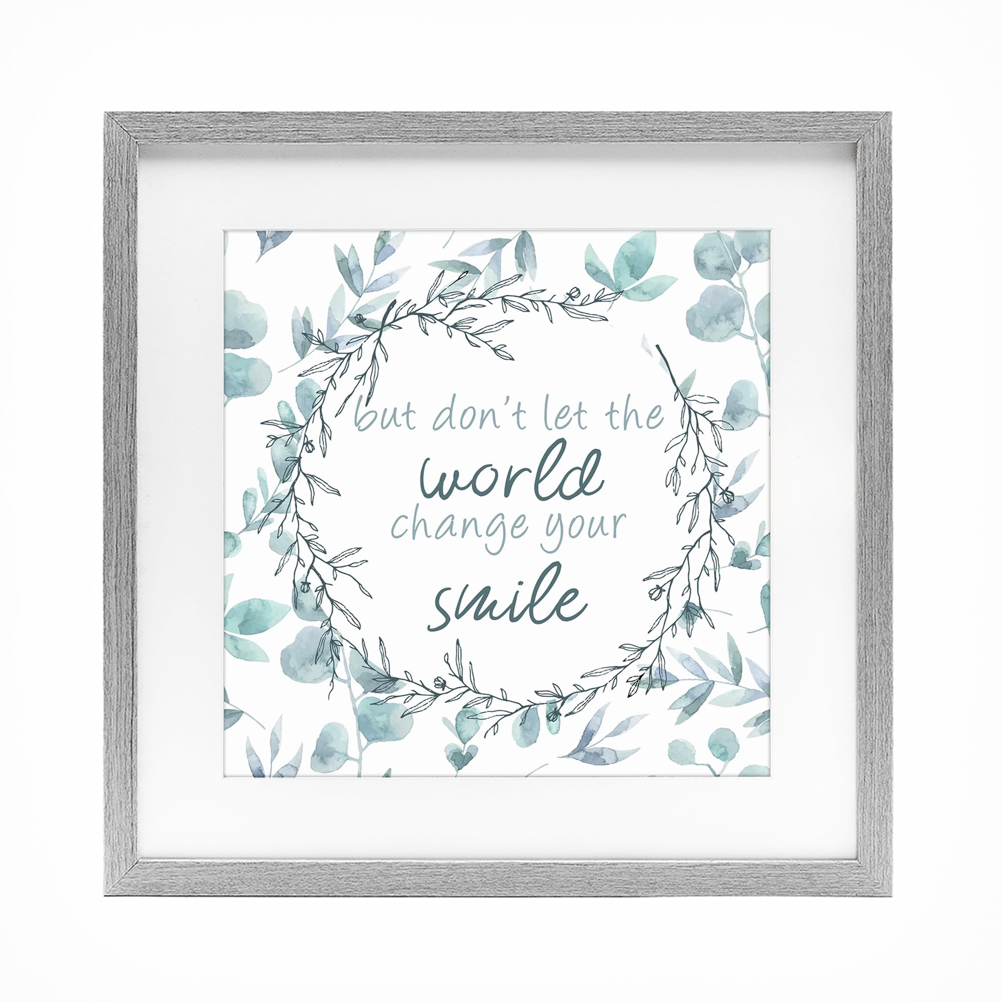 Stupell Industries 'Don't Let The World Change', Framed Print Under Glass, Gray, 16 x 16 Inches, Easy to Hang and Sturdy, Made in USA, by Kim Allen