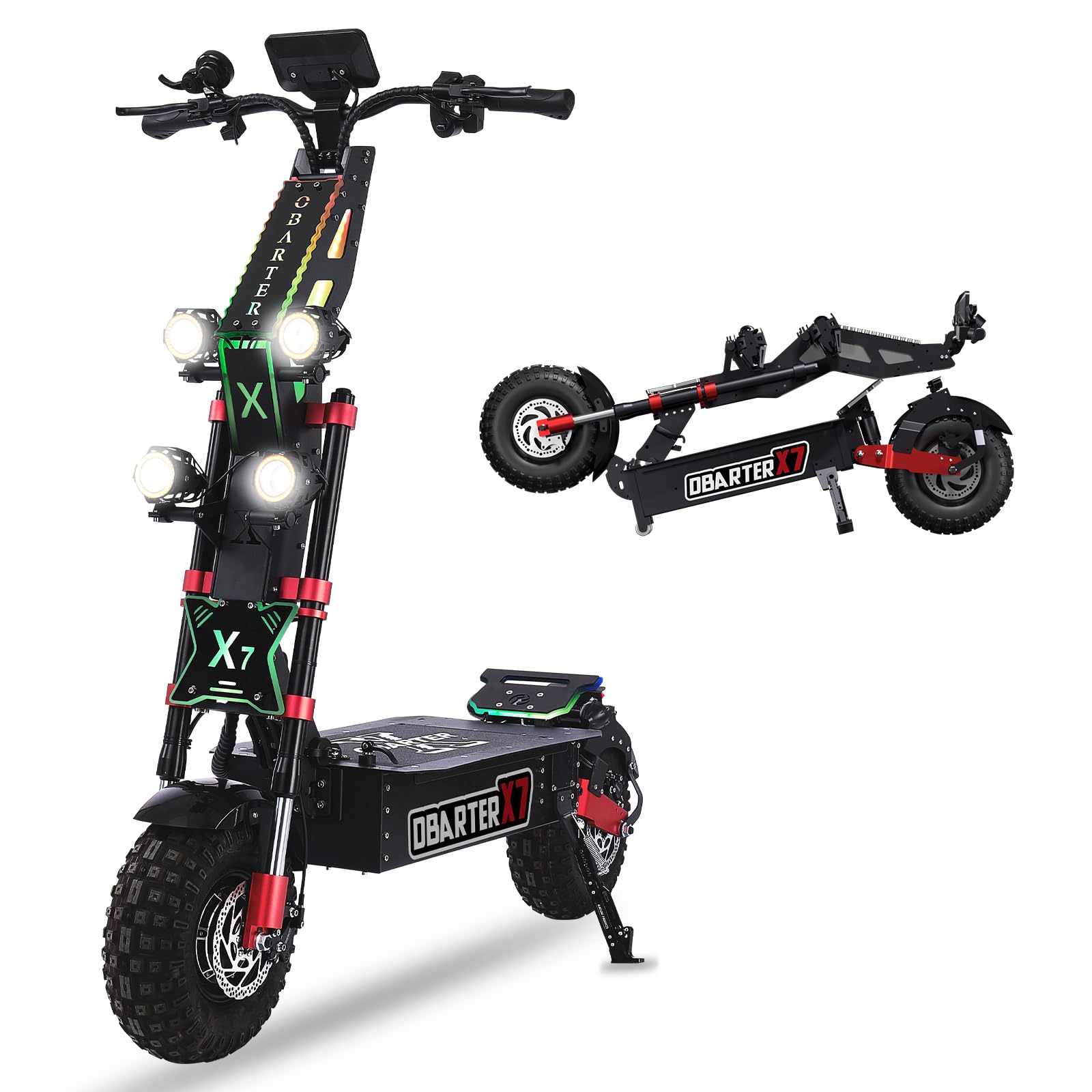 8000W Dual Motor Electric Scooter for Adults - 56 MPH 90 Mile Range 14 All-Terrain Tires 60V 40AH