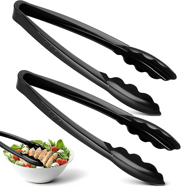 Tessco for you Plastic Tongs for Serving Bulk, 9 Inch Plastic Disposable Serving Tongs, Heavy Duty Salad Tong for Kitche