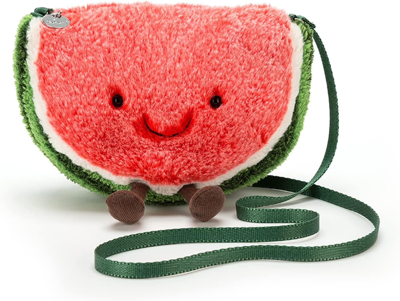 Jellycat Amuseables Watermelon Plush Bag, 8.5 inches - Crossbody and Shoulder Purse - Fun and Unique Handbag