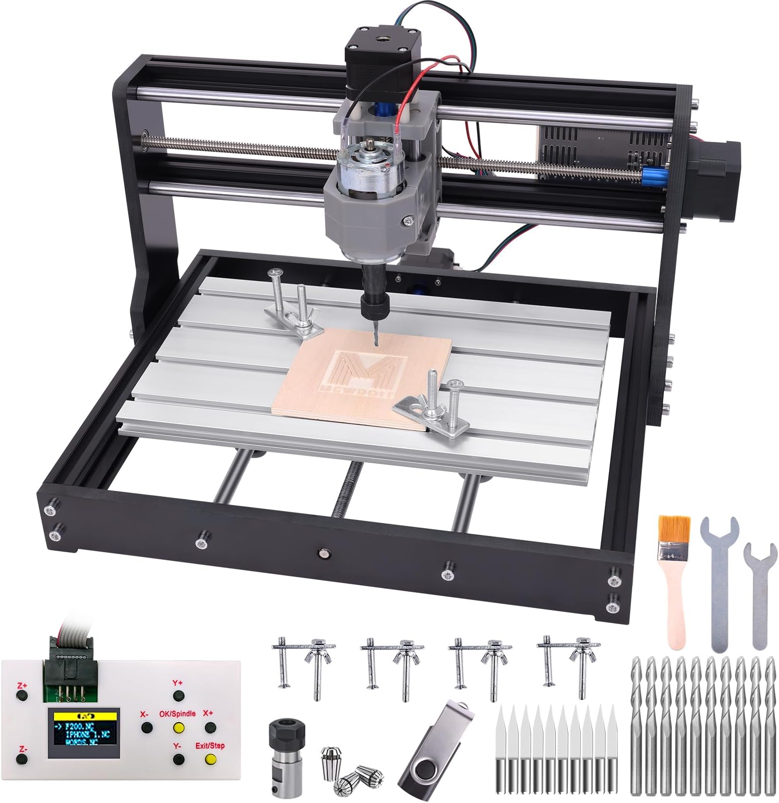 mcwdoit CNC Router Machine Kit, 3018 Pro GRBL Control 3 Axis DIY Engravering Milling Machine, Desktop Carving Cutting Tool Set for Wood Acrylic Plastic PCB MDF, XYZ Working Area 11.8 * 7.1 * 1.8″