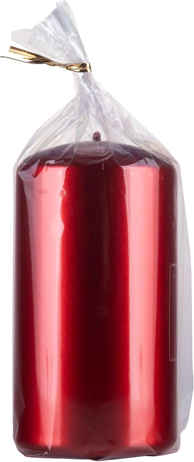 Aurora Pillar Candle, Paraffin Candle, 70 x 130 mm, Ruby, Pillar Candle, for Decoration, 49 Hours Burning Time, Decorative Wax Candle, Pack of 1