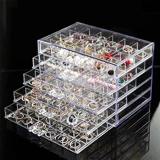 Acrylic Jewelry Storage Box W/ 5 Drawers, 5-Layer 120 Grid Clear Plastic Jewelry Organizer for Women & Girls, Transparent Display Stand for Earring, Necklace, Ring & Bracelets