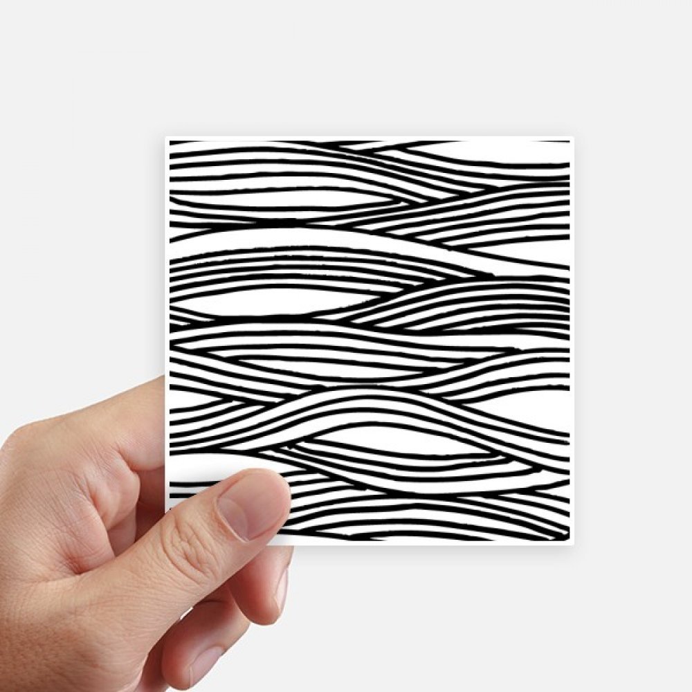Autocollant carré de 10 cm vague de peinture sur bois pour mur et valise DIYthinker x8