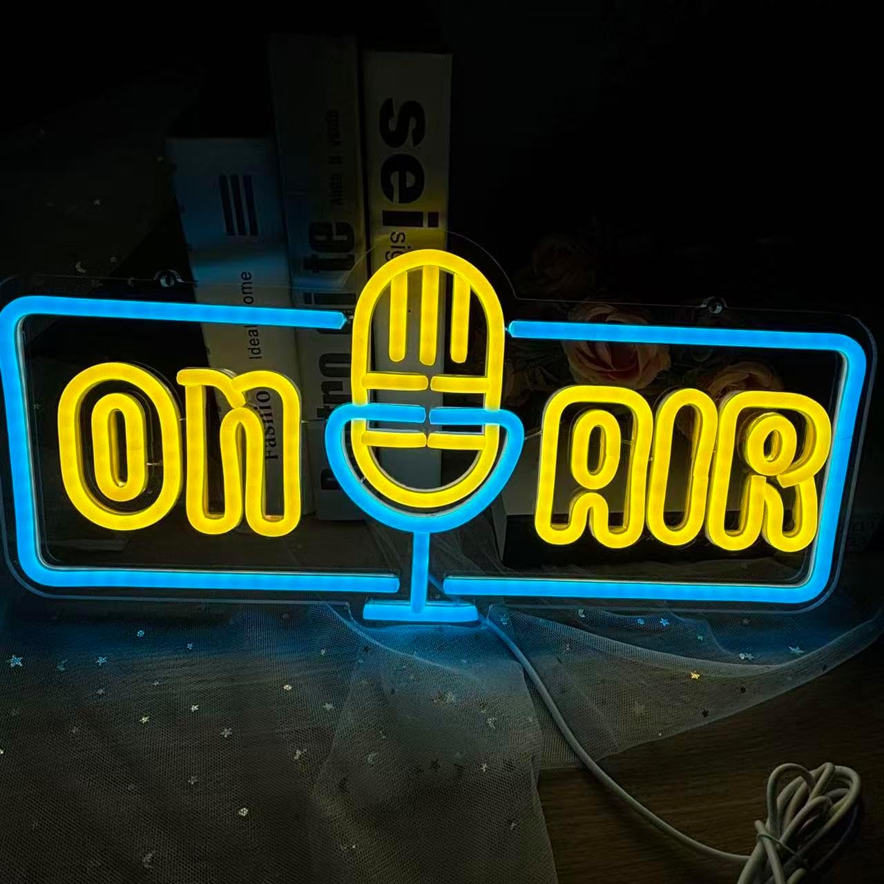On Air Led Neon Sign Podcast Studio Neon Fall decor Summer Signs Happy Fall Y'all Sign On Air Sign Streaming Sign Cool Led Signs Game Room Wall Art Decor Scene Decor, Acoustic Music Club Studio Wall Sign