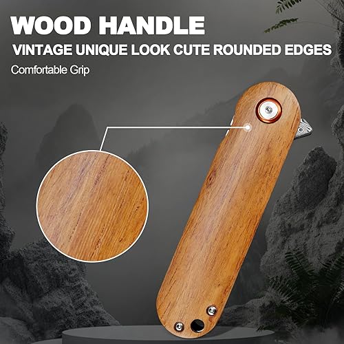 Vista 46 de Navaja de bolsillo con rompecristales, cuchillo plegable EDC Damasco con cortador de cinturón de seguridad, 3.35 pulgadas VG10 de hoja de acero