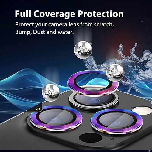 Miniatura 4 de Protectores de lente de cámara para iPhone 15 ProiPhone 15 Pro Max, cubierta de cámara de vidrio templado ultrafino resistente a los arañazos,