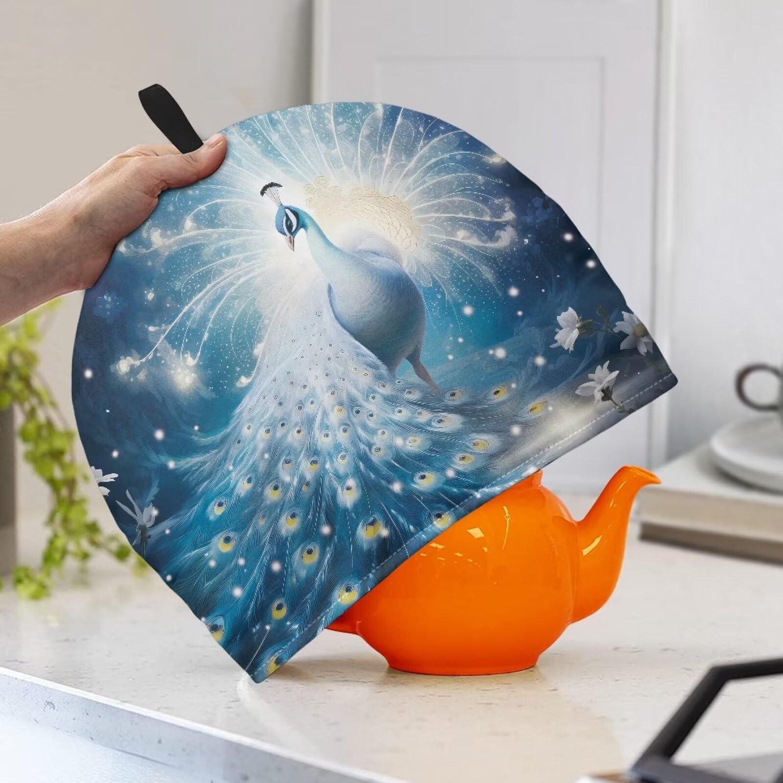 Tomeusey Peacock Tea Cozy for Teapot - Teapot Dust Cover Insulated & Keep Warm - Durable Tea Cozies Covers Fit Home Office Party,Gift for Women Men