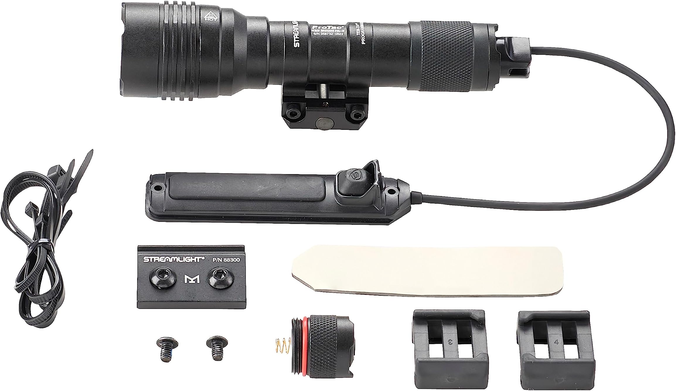 88066 ProTac Rail Mount HL-X 1000-Lumen 50000-Candela Tactical Led Flashlight, Ten-TAP Programmable, Long Gun Light for Picatinny Rails, Clear Retail Packaging, Black