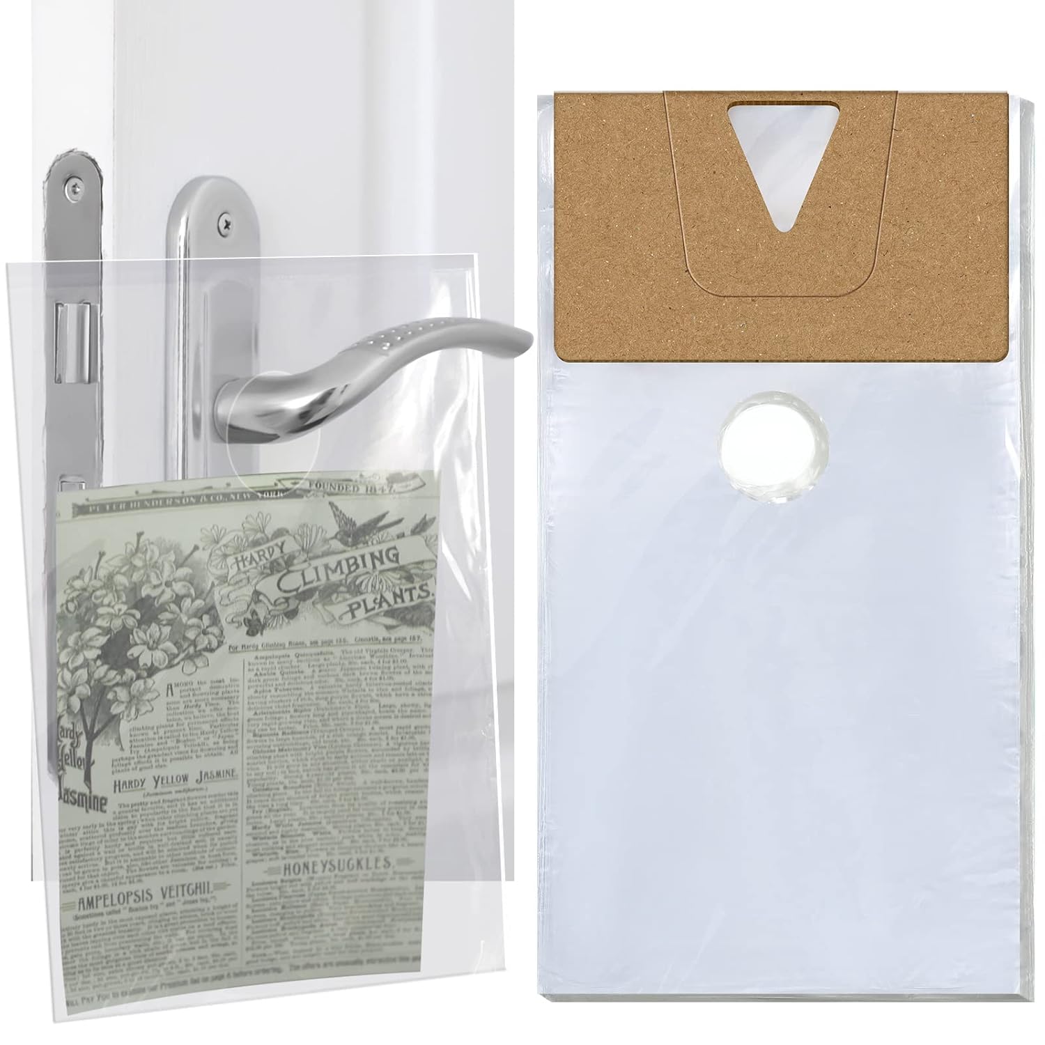 Henoyso 1000 Pcs Door Hanger Bags 6 x 9 Inch Clear Door