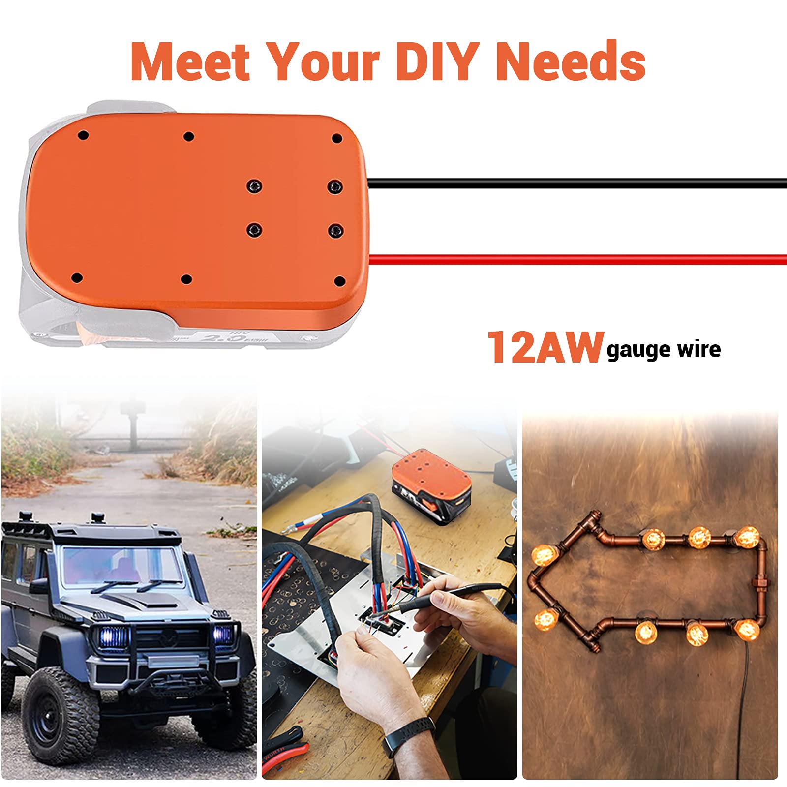 Power Wheels Battery Adapter for Ridgid AEG 18V Hyper liion Battery