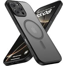 CellEver Strong Magnetic for iPhone 16 Pro Max Case with Camera Control Capture Button [Camera Protection] [Military Drop Protection] [Compatible with MagSafe] Slim Translucent Matte Cover, Black