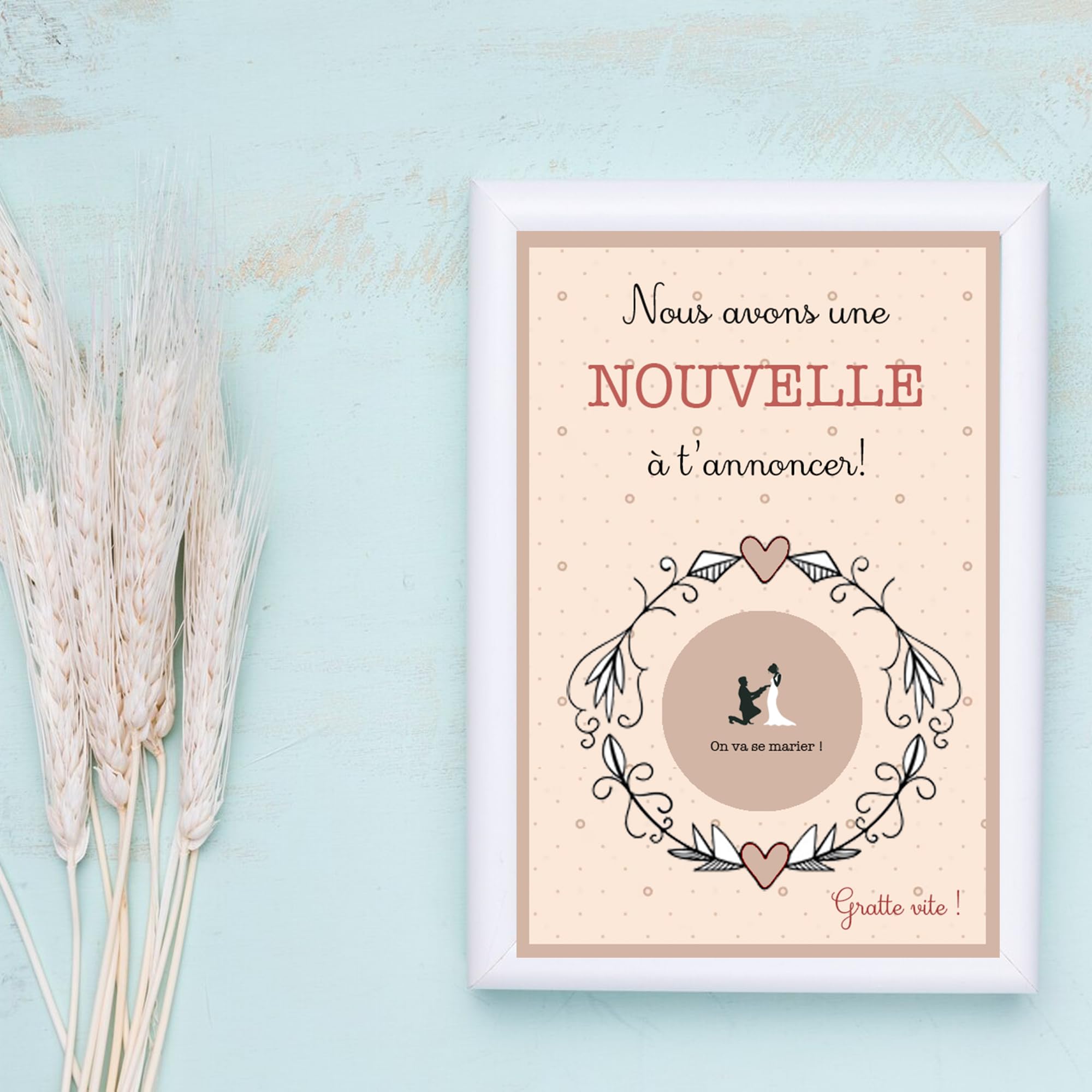 Carte à gratter On va se marier - Annonce mariage originale H&J créations
