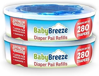 Diaper Pail Refill Bags Compatible with Playtex Diaper Genie Diaper Disposal System - 560 Count (2 Pack) â€“ by BabyBreeze