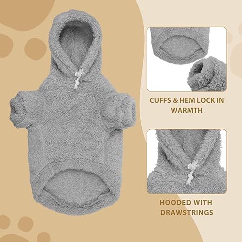 Miniatura 4 de Sudadera con capucha para perro, ropa para perro, ropa para perro, abrigos cálidos y suaves y acogedores para perros, sudadera con capucha de forro