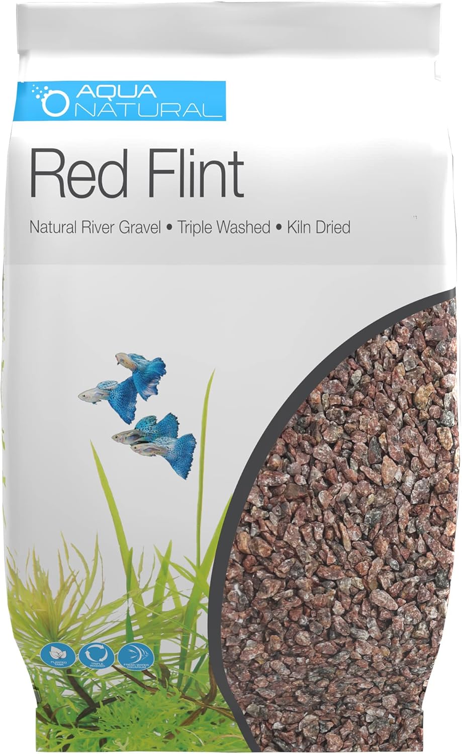 Aqua Natural Red Flint 20lb Gravel Substrate for aquascaping, Aquariums, vivariums and terrariums 4-6mm