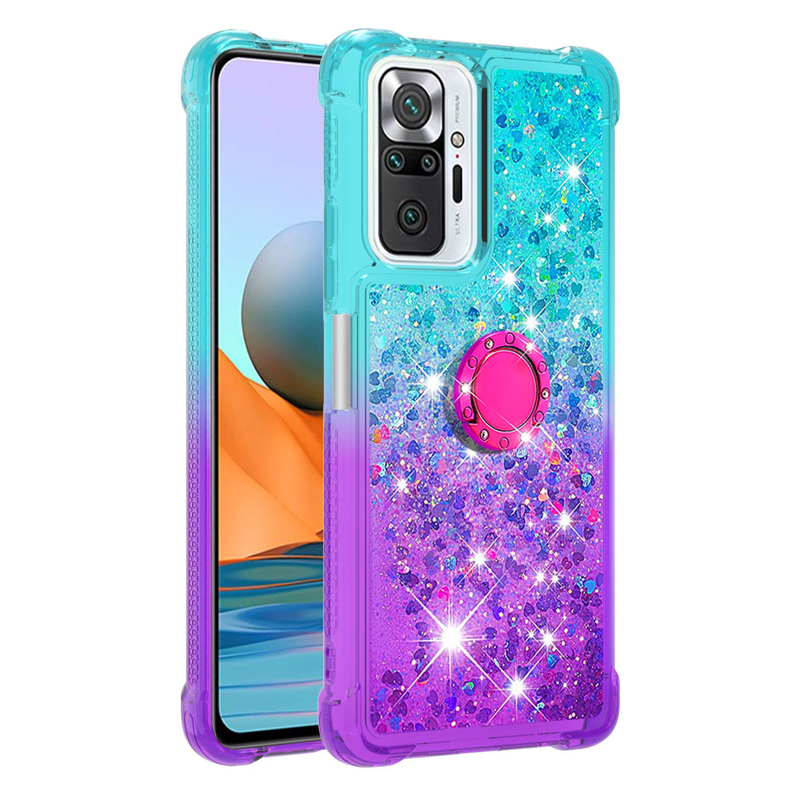 Transparente Glitzer-Handyhülle Für Xiaomi Redmi Note 10 Pro 4G – Stoßfest & Ultra-dünn In Lavendel