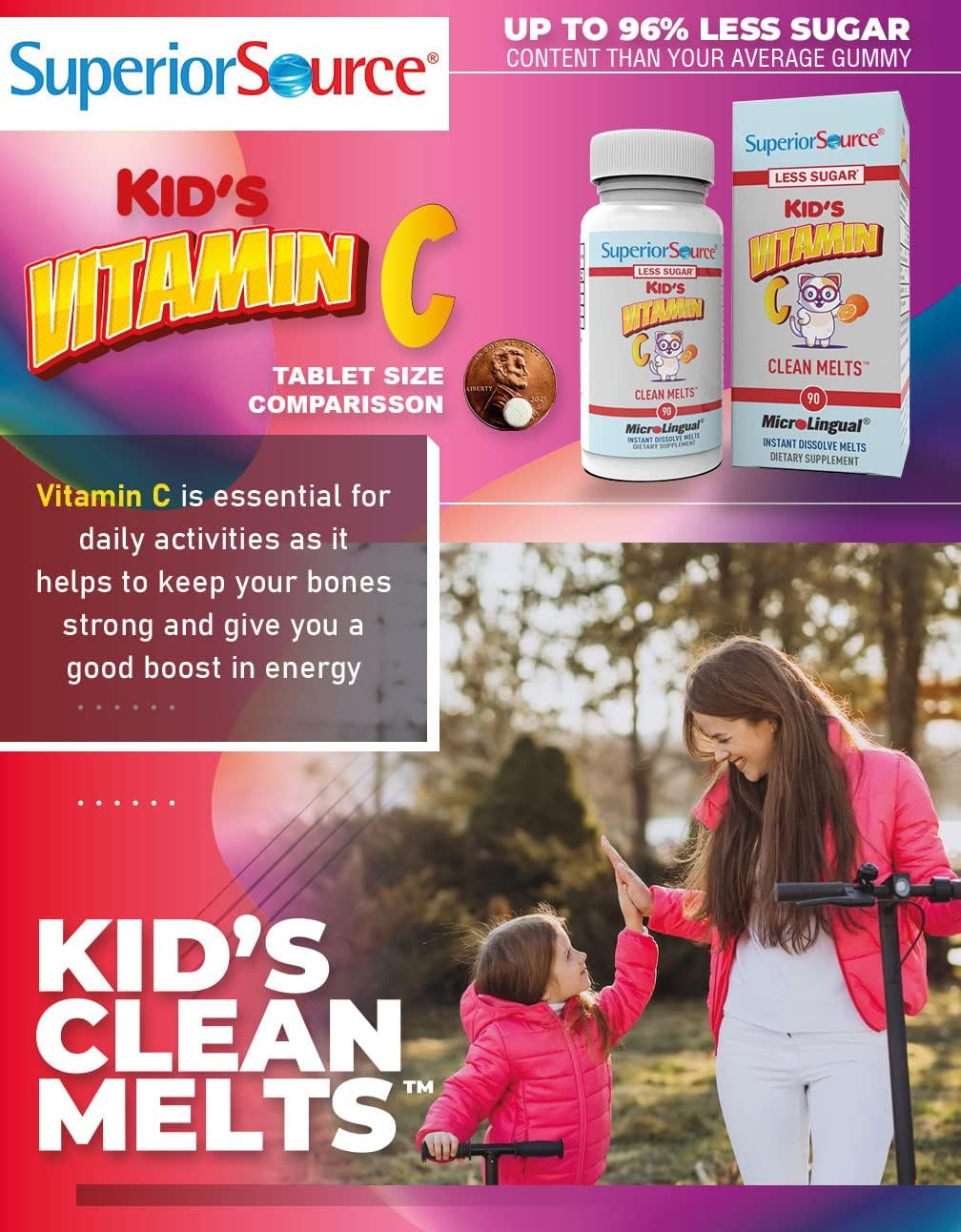 Buy Superior Source Kid’s Vitamin C (125 mg), Clean Melts, Quick
