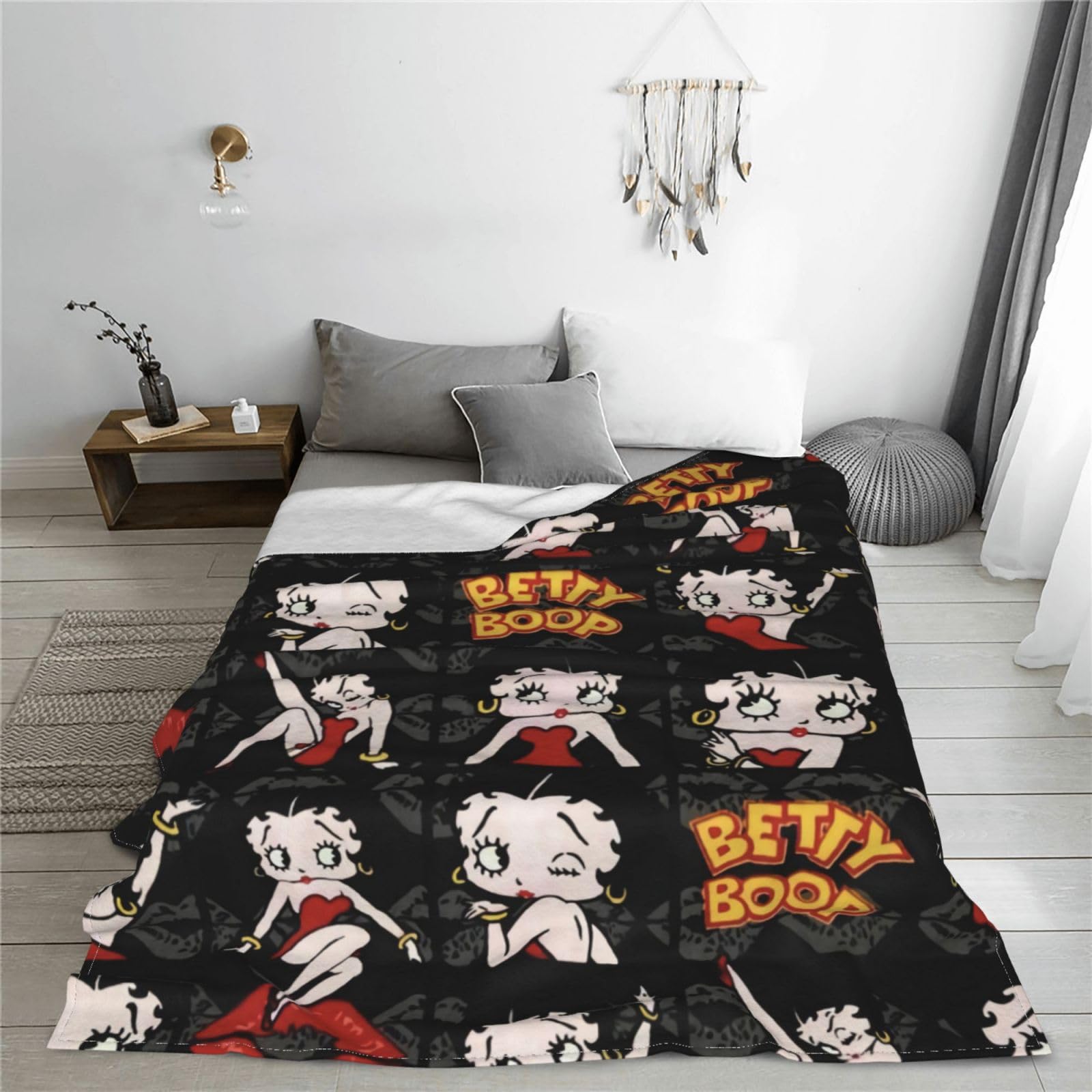 WJJHD Cute Girl Doll Flannel Blanket, Soft Plush Blanket, Suitable for Sofa, Sofa, Bedroom, Living Room, Four seasons, 80''x60''