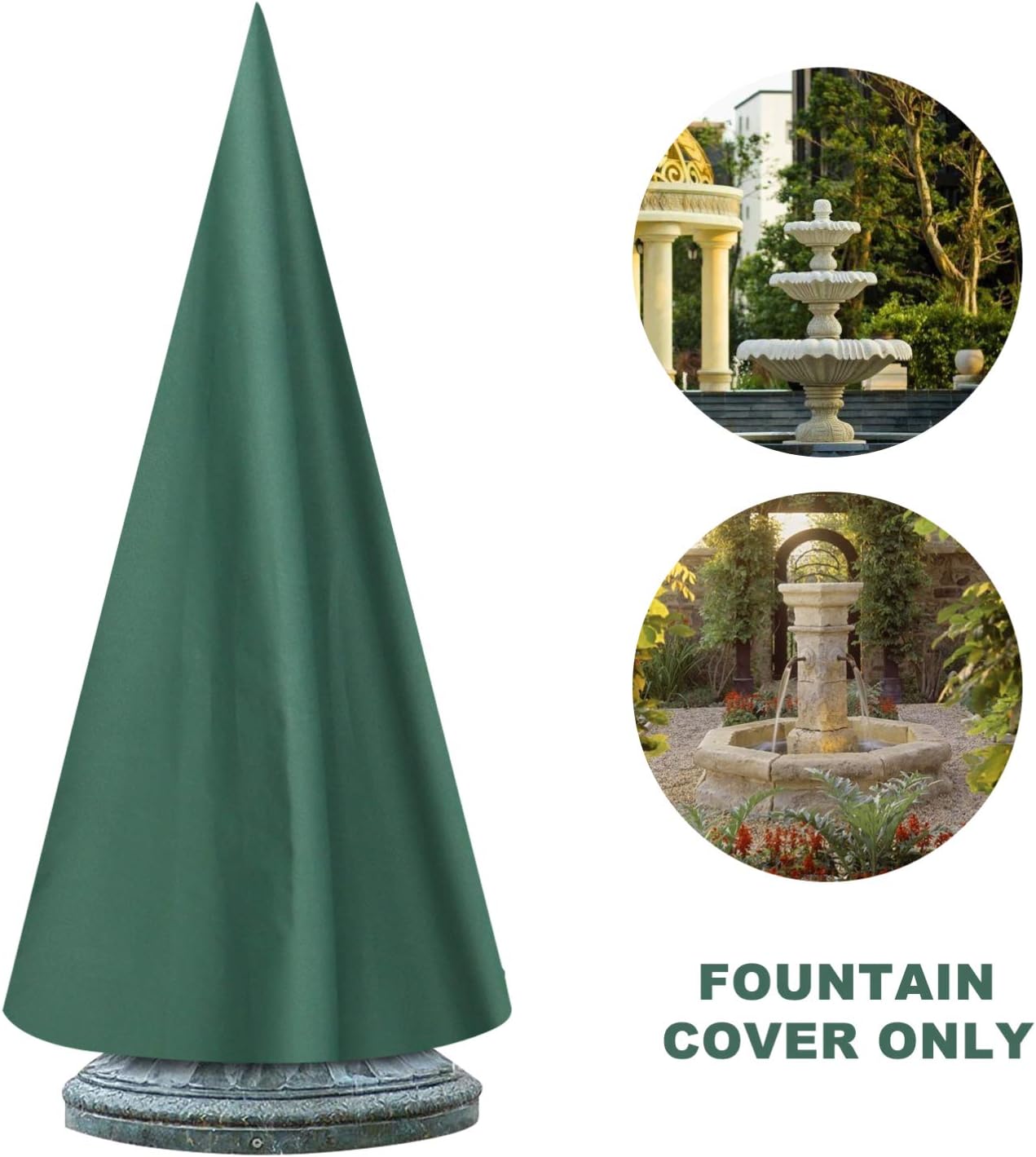 Heavy Duty Waterproof Fountain Cover for Outdoor Garden Statues Thick Oxford Fabric All-Weather Protection Detachable Design Fits Most Garden Fountains