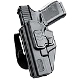 G19 OWB Holster for Glock 19 G26 Gen 3 4 5, 19X 23 Gen 3 4, G 32 44 45 丨Outside Waistband Holster with Level II Retention, 360° Adjustable丨Index/Thumb Release丨Optic-Compatible Option Available