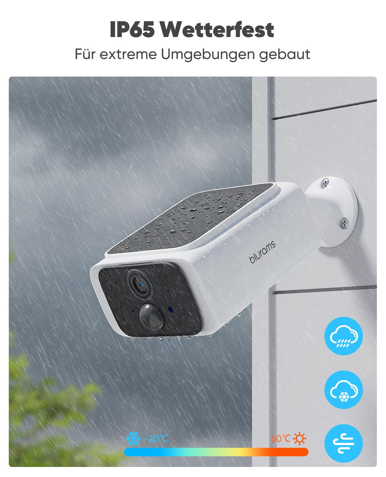 blurams 2K Überwachungskamera Aussen Akku Solar Kabellos Dual-Band WLAN