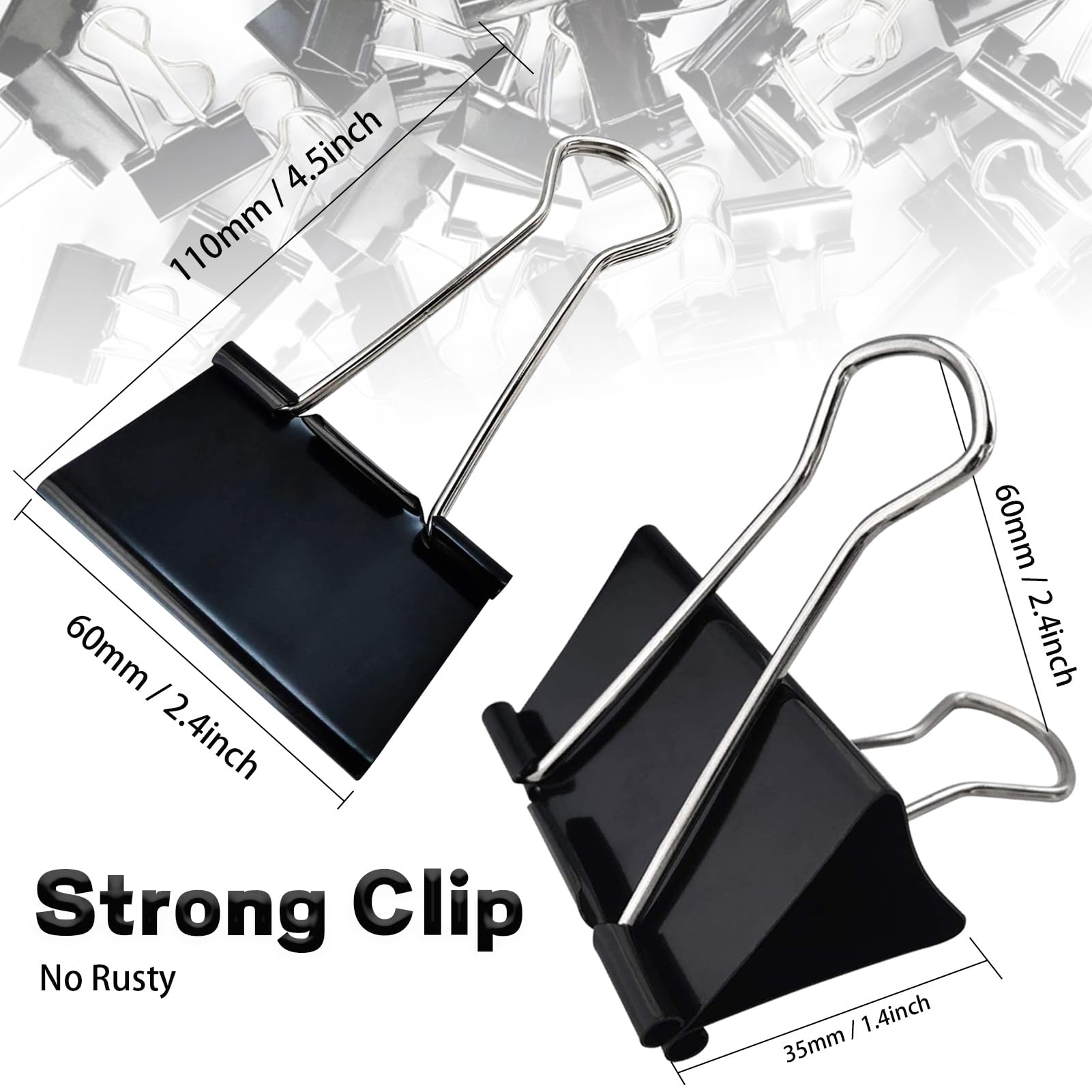 Extra ZOEYES 48 Pack 2 Inch, Big Paper Large Binder Clips