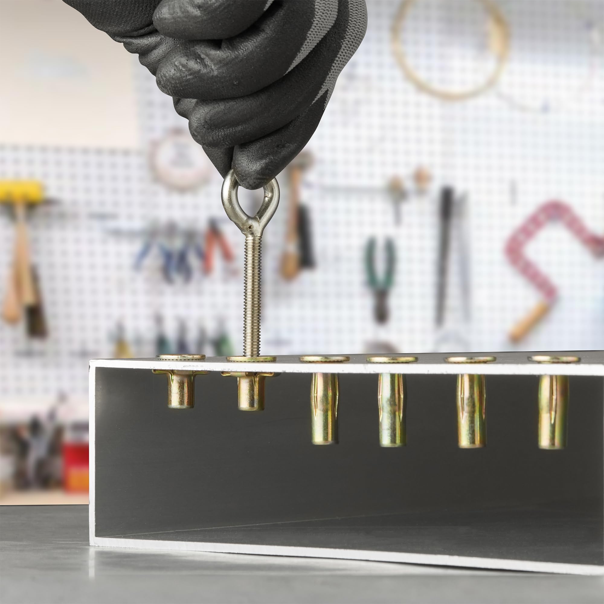 Multi-Grip Rivet Nut Installation Tool Set Pre-Bulbed Shank Flat Head Threaded Insert Nut Plus Nuts Assortment Kit Cross Rivnut for Construction Industrial (M5(Plus Nut-20pcs))