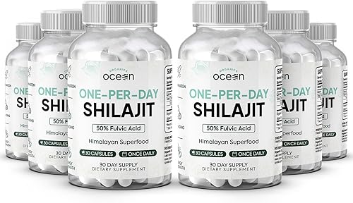 Organics Ocean Shilajit uno por día para hombres y mujeres - Suplemento Shilajit natural y potente para desafiar la edad, fuerza ósea, apoyo