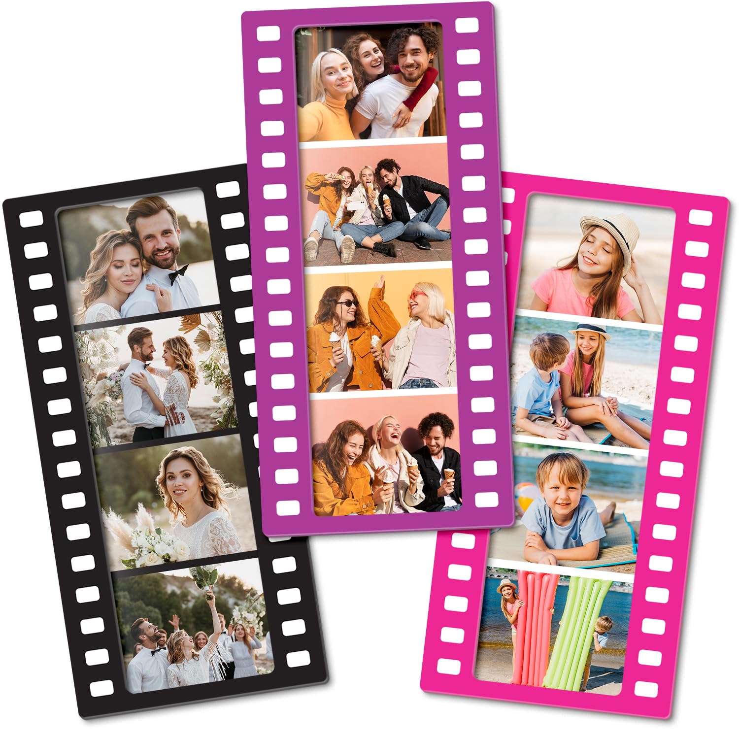 Levain & Co Photobooth Magnetic Photo Frames - Fun Magnet Picture Frame - Magnetic Frames for Refrigerator, Locker & More - Fridge Picture Frame Magnets - Magnetic Picture Frames for Refrigerator